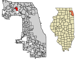 Cook County Illinois Incorporated and Unincorporated areas Rolling Meadows Highlighted